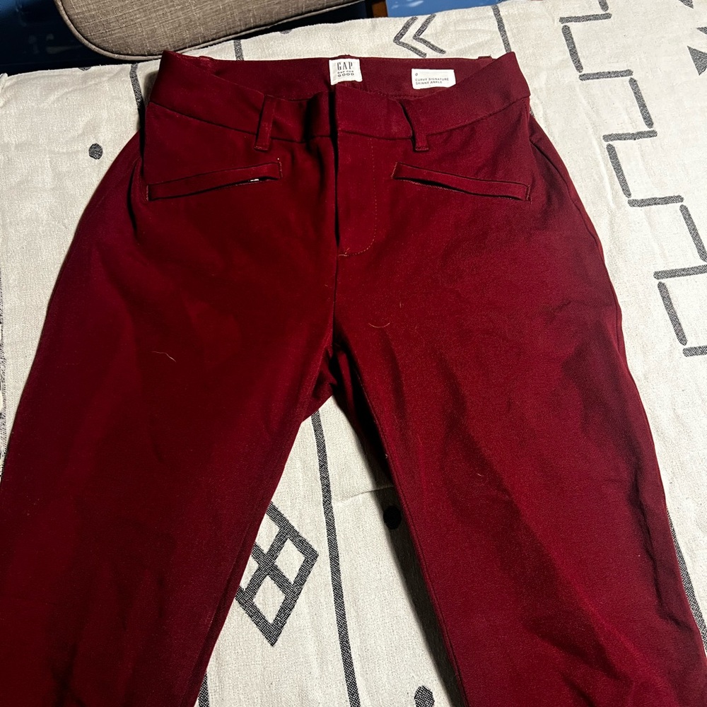 GAP Burgundy Skinny Ankle Pants